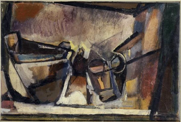 1911-Domenico Rossi - Natura morta con stoviglie